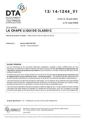 Avis Technique / DTA CLASSIC® (PDF)