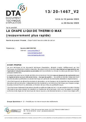 Avis Technique / DTA THERMIO® MAX(PDF)